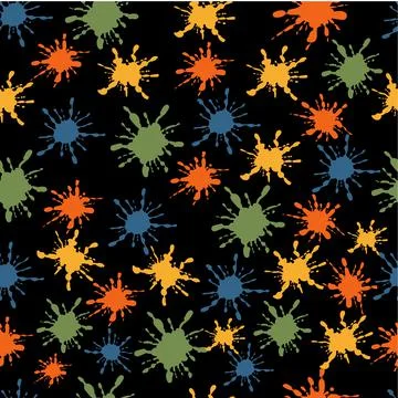Seamless pattern of colored splashes Stock Illustration
