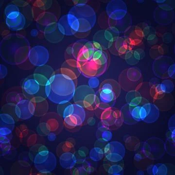 Seamless pattern of colored spots on dark background with space Stock Illustration