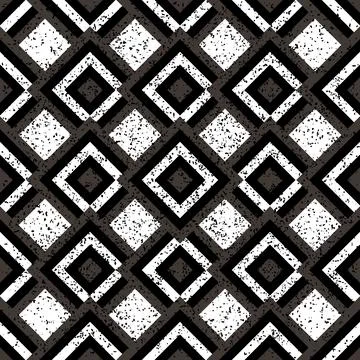 Seamless pattern with colored squares-black and silver gray 7189 Illustrazione stock