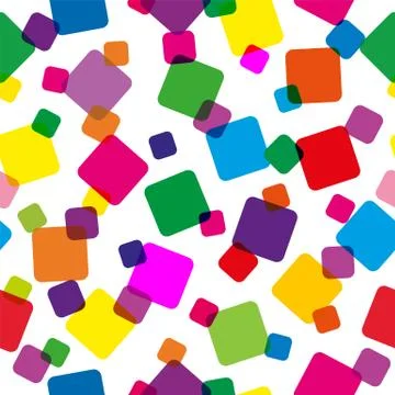 Seamless pattern with colored squares. Modern random colors. Stock Illustration