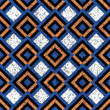Seamless pattern with colored squares-orange and blue 7191 Stock Illustration