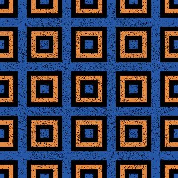 Seamless pattern with colored squares-orange and blue 7192 Stock Illustration