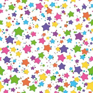 Seamless pattern, colored stars Illustrazione stock