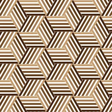 Seamless pattern with colored striped cube segments. Cubic seamless pattern i Stock Illustration