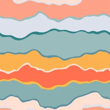 Seamless pattern colored striped with wavy lines. Geometric lines background Stock Illustration