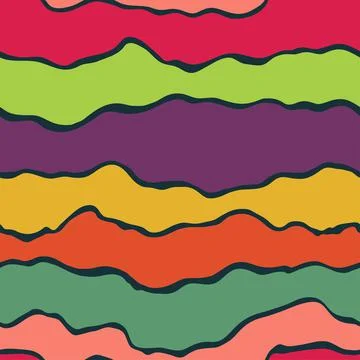 Seamless pattern colored striped with wavy lines. Geometric lines background Stock Illustration