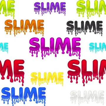 Seamless pattern colored text slime, white texture with sticky substance for  Stock Illustration