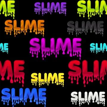Seamless pattern colored text slime, black goo texture for wallpaper. Stock-Illustration
