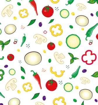 Seamless pattern with colored vegetables. Stockillustratie