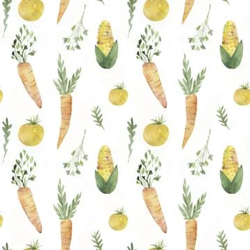 Seamless pattern with colored vegetables. illustration for your design Stock Illustration