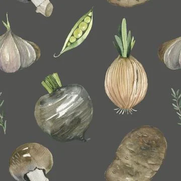 Seamless pattern with colored vegetables. illustration for your design Illustrazione stock