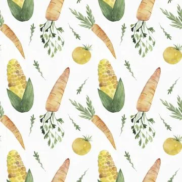 Seamless pattern with colored vegetables. illustration for your design Stock Illustration
