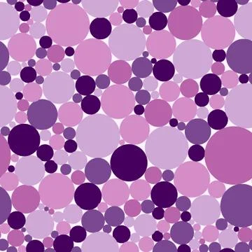 Seamless pattern. Colored violet, purple, pink circles on white background. Stock Illustration