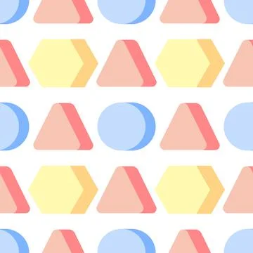 Seamless pattern of colorful 3d geometric shapes Illustrazione stock