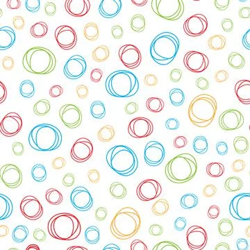 Seamless pattern colorful abstract circle geometric doodles Stock Illustration