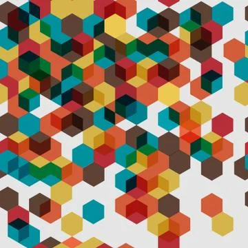 Seamless pattern of colorful abstract cubes Illustrazione stock