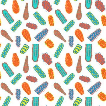 Seamless pattern with colorful abstract Memphis-style elements on white backg イラスト素材
