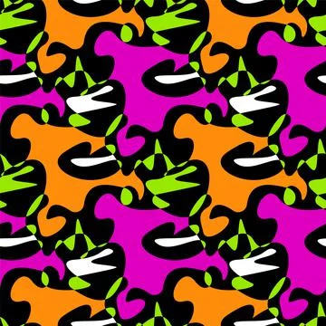 Seamless pattern with colorful abstract repeat shapes  Stock Illustration