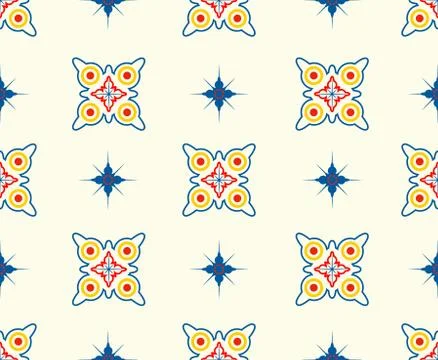 Seamless pattern of colorful abstract shape modern on white background - Vect Stock Illustration