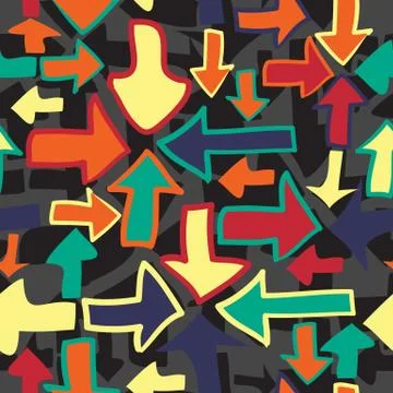 Seamless pattern of colorful arrows Stock Illustration