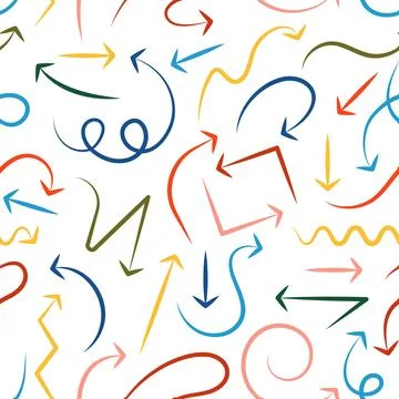 Seamless Pattern of Colorful Arrows Stock Illustration