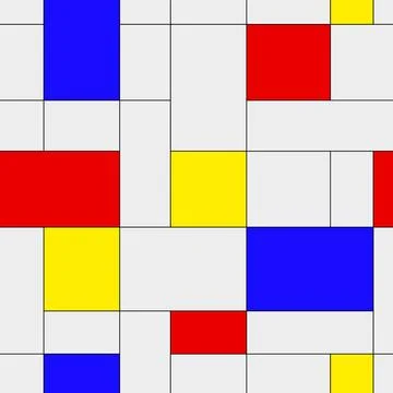 Seamless pattern. Colorful background in mondrian style. Vector illustratio.. 库存插图