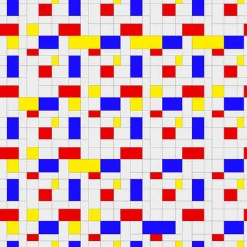 Seamless pattern. Colorful background in mondrian style. Vector illustratio.. Stock Illustration