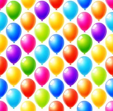 Seamless pattern of colorful balloons background Stock Illustration