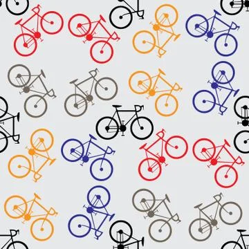 Seamless pattern colorful bicycles Stock Illustration