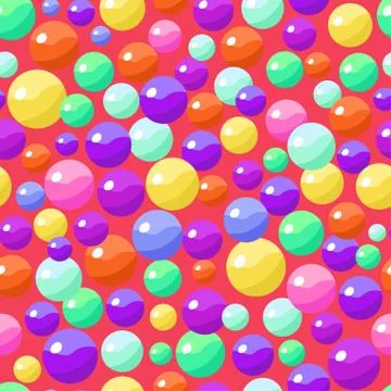Seamless pattern with colorful bonbons candy balls. Vector illustration. Stock-Illustration