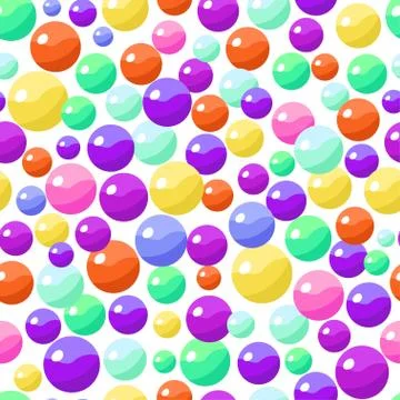 Seamless pattern with colorful bonbons candy balls. Vector illustration. Stock Illustration