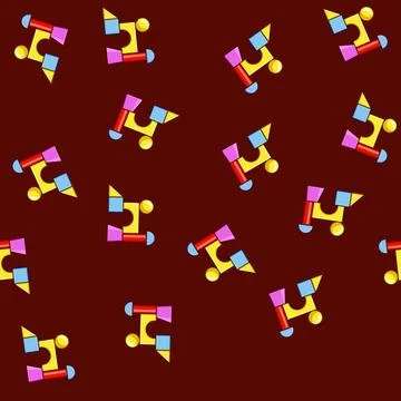 Seamless pattern Colorful building blocks assembling creative abstract form イラスト素材