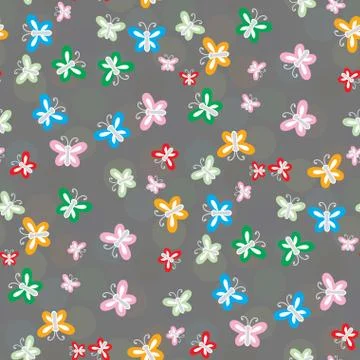 Seamless pattern of colorful butterflies Stock Illustration