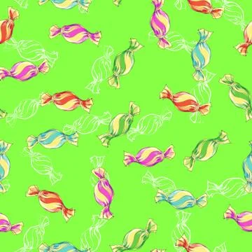 Seamless pattern colorful candies. Stock-Illustration