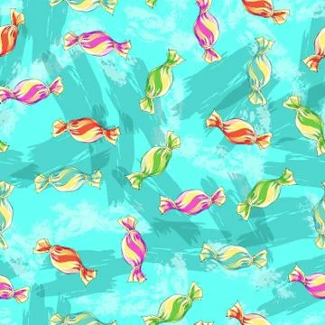 Seamless pattern colorful candies. Stock Illustration