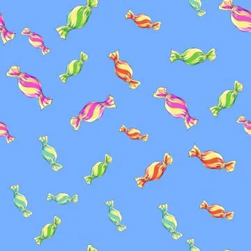 Seamless pattern colorful candies. Stock Illustration