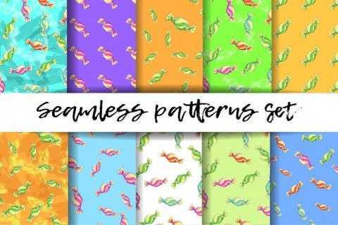 Seamless pattern colorful candies. Illustrazione stock