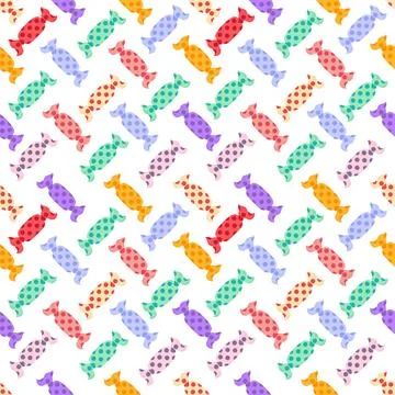 Seamless pattern of colorful candies old version Illustrazione stock