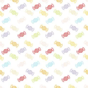 Seamless pattern of colorful candies round version redesign Stockillustratie