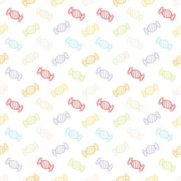 Seamless pattern of colorful candies round version Stock Illustration