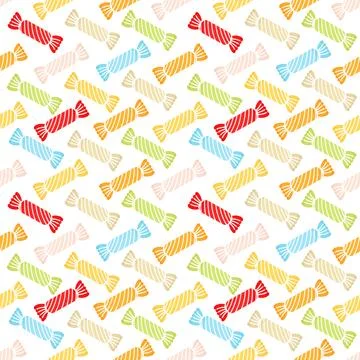 Seamless pattern of colorful candies small version two Stock Illustration