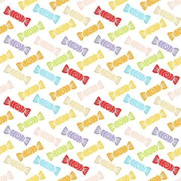 Seamless pattern of colorful candies small version one Stock Illustration