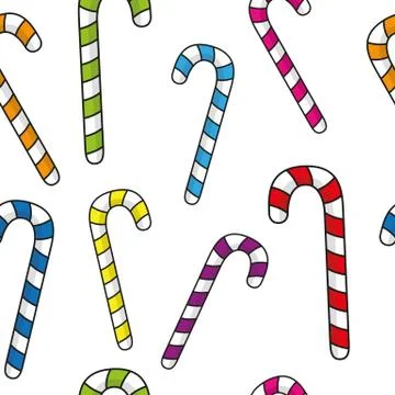 Seamless pattern colorful candy cane background Stock Illustration