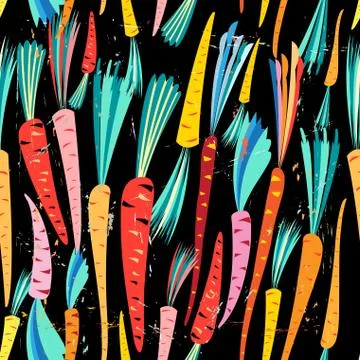 Seamless pattern colorful carrots Stock Illustration