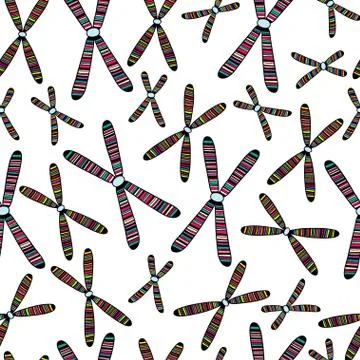 Seamless pattern with colorful chromosomes. Vector illustration. Biological Illustrazione stock