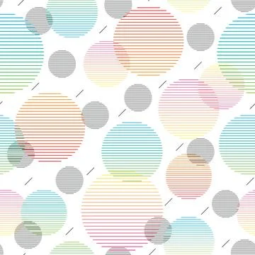 Seamless pattern with colorful circle lines geometric pattern イラスト素材