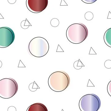 Seamless pattern with colorful circles and triangles vector Stock Illustration