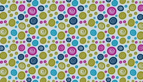 Seamless pattern with colorful circles. Linear spiral vector illustration. .. 스톡 일러스트