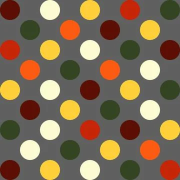 Seamless pattern of colorful circles in vibrant hues, ideal for modern luxu.. Illustrazione stock