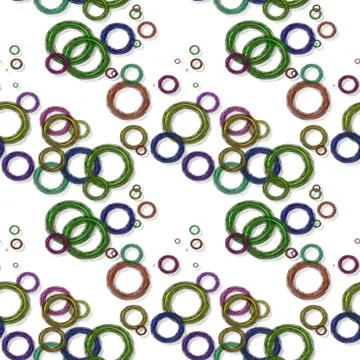 Seamless pattern with colorful circles on white Stock Illustration